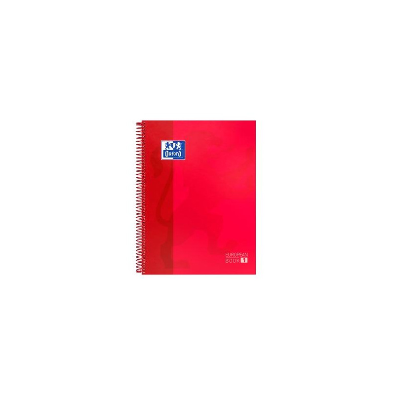 100430198 OXFORD CUADERNO CLASSIC EUROPEANBOOK 1 WRITE&ERASE 80H A4+ 5X5MM MICROPERFORADO T/EXTRADURA PACK 5 UD ROJO