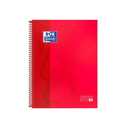 100430198 OXFORD CUADERNO CLASSIC EUROPEANBOOK 1 WRITE&ERASE 80H A4+ 5X5MM MICROPERFORADO T/EXTRADURA PACK 5 UD ROJO