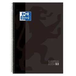 100430269 OXFORD CUADERNO CLASSIC EUROPEANBOOK 1 WRITE&ERASE 80H A4+ 5X5MM MICROPERFORADO T/EXTRADURA PACK 5 UD NEGRO