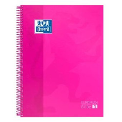 100430270 OXFORD CUADERNO CLASSIC EUROPEANBOOK 1 WRITE&ERASE 80H A4+ 5X5MM MICROPERFORADO T/EXTRADURA PACK 5 UD FUCSIA