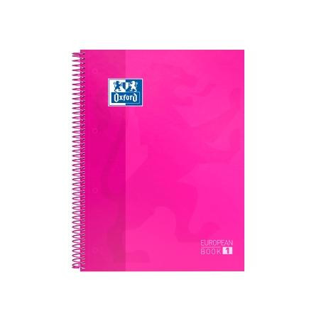 100430270 OXFORD CUADERNO CLASSIC EUROPEANBOOK 1 WRITE&ERASE 80H A4+ 5X5MM MICROPERFORADO T/EXTRADURA PACK 5 UD FUCSIA