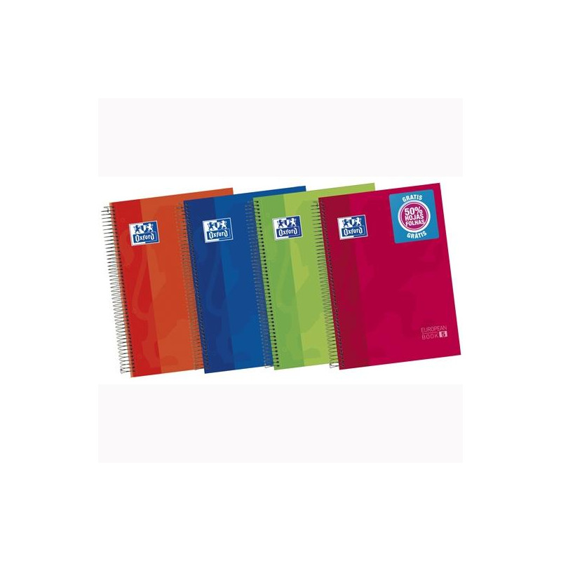 400060750 OXFORD CUADERNO CLASSIC EUROPEANBOOK 5 WRITE&ERASE 120H (50% GRATIS) A4+ 1 LÍNEA MICROPERFORADO T/EXTRADURA C/SURTIDOS