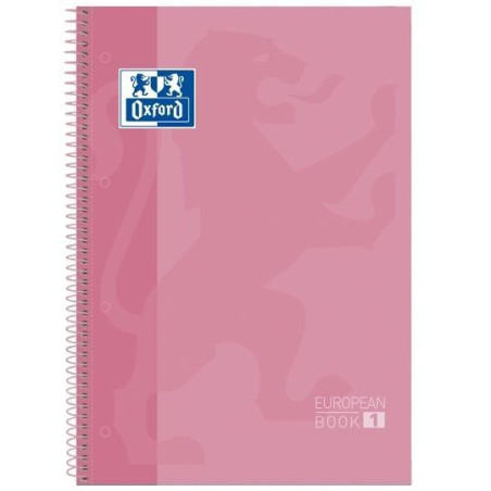 400078124 OXFORD CUADERNO CLASSIC EUROPEANBOOK 1 WRITE&ERASE 80H A4+ 1 LINEA MICROPERFORADO T/EXTRADURA -PACK 5 UD- ROSA CHICLE