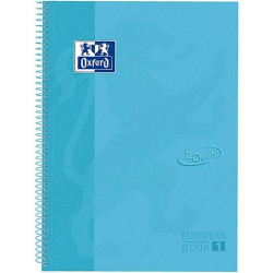 400107010 OXFORD CUADERNO TOUCH EUROPEANBOOK 1 WRITE&ERASE 80H A4+ 5X5MM MICROPERFORADO T/EXTRADURA PACK 5 UD AZUL PASTEL