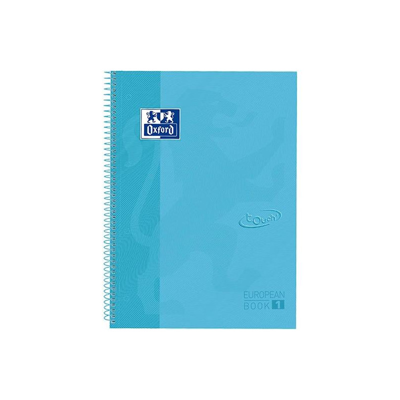 400107010 OXFORD CUADERNO TOUCH EUROPEANBOOK 1 WRITE&ERASE 80H A4+ 5X5MM MICROPERFORADO T/EXTRADURA PACK 5 UD AZUL PASTEL