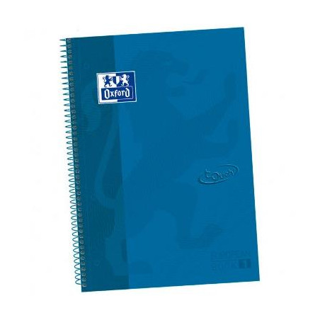 400107011 OXFORD CUADERNO TOUCH EUROPEANBOOK 1 WRITE&ERASE 80H A4+ 5X5MM MICROPERFORADO TAPA EXTRADURA AZUL DENIM