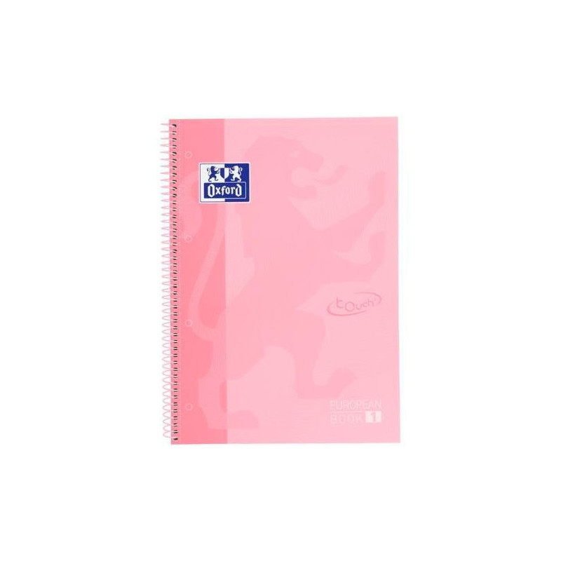 400117272 OXFORD CUADERNO TOUCH EUROPEANBOOK 1 WRITE&ERASE 80H A4+ 5X5MM MICROPERFORADO T/EXTRADURA PACK 5 UD FLAMINGO PASTEL