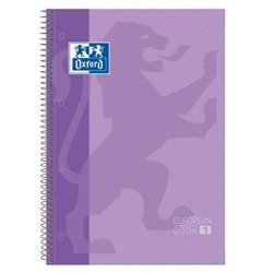 400117273 OXFORD CUADERNO TOUCH EUROPEANBOOK 1 WRITE&ERASE 80H A4+ 5X5MM MICROPERFORADO T/EXTRADURA PACK 5 UD MALVA PASTEL