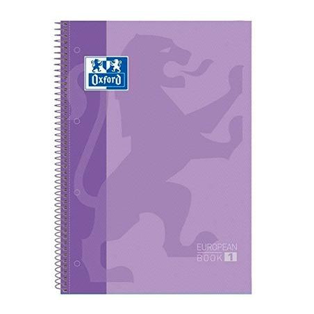 400117273 OXFORD CUADERNO TOUCH EUROPEANBOOK 1 WRITE&ERASE 80H A4+ 5X5MM MICROPERFORADO T/EXTRADURA PACK 5 UD MALVA PASTEL