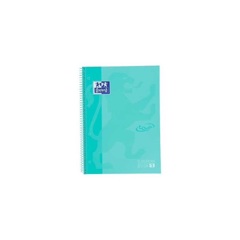 400117274 OXFORD CUADERNO TOUCH EUROPEANBOOK 1 WRITE&ERASE 80H A4+ 5X5MM MICROPERFORADO T/EXTRADURA PACK 5 UD MENTA PASTEL