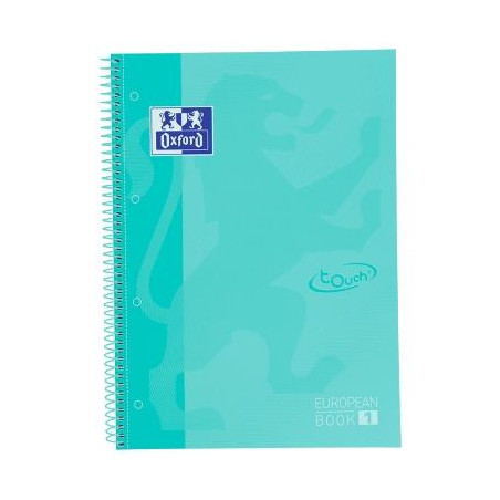 400117274 OXFORD CUADERNO TOUCH EUROPEANBOOK 1 WRITE&ERASE 80H A4+ 5X5MM MICROPERFORADO T/EXTRADURA PACK 5 UD MENTA PASTEL