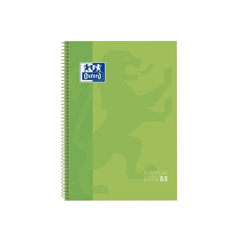 400118238 OXFORD CUADERNO CLASSIC EUROPEANBOOK 1 WRITE&ERASE 80H A4+ 1 LINEA MICROPERFORADO T/EXTRADURA PACK 5 UD VERDE MANZANA