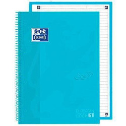 400138327 OXFORD CUADERNO TOUCH EUROPEANBOOK 1 WRITE&ERASE 80H A4+ 1 LÍNEA MICROPERFORADO T/EXTRADURA PACK 5 UD AZUL PASTEL