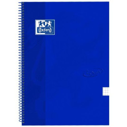 400141074 OXFORD CUADERNO ESPIRAL DENIM TOUCH 80H FOLIO 4X4MM TAPA EXTRADURA PACK 5 UD AZUL