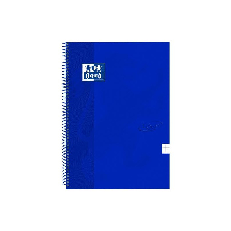 400141074 OXFORD CUADERNO ESPIRAL DENIM TOUCH 80H FOLIO 4X4MM TAPA EXTRADURA PACK 5 UD AZUL