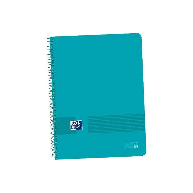 400149420 OXFORD CUADERNO LIVE&GO EUROPEANBOOK 1 80H A4+ 5X5MM MICROPERFORADO T/PLÁSTICO PACK 5 UD AQUA