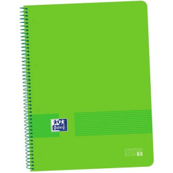 400149421 OXFORD CUADERNO LIVE&GO EUROPEANBOOK 1 80H A4+ 5X5MM MICROPERFORADO T/PLÁSTICO PACK 5 UD VERDE