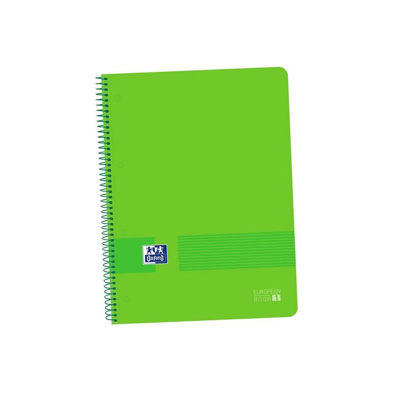 400149421 OXFORD CUADERNO LIVE&GO EUROPEANBOOK 1 80H A4+ 5X5MM MICROPERFORADO T/PLÁSTICO PACK 5 UD VERDE