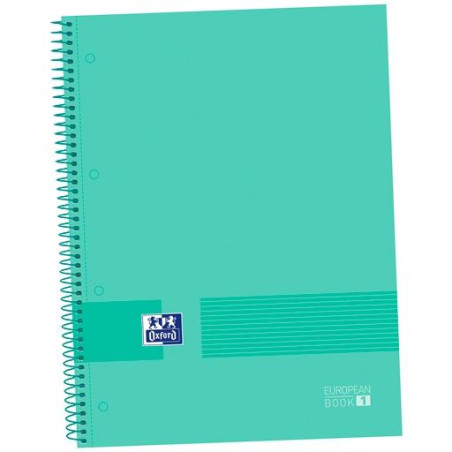 400149495 OXFORD CUADERNO &YOU EUROPEANBOOK 1 WRITE&ERASE 80H A4+ 5X5MM MICROPERFORADO T/EXTRADURA PACK 5 UD SOFT MINT GREEN