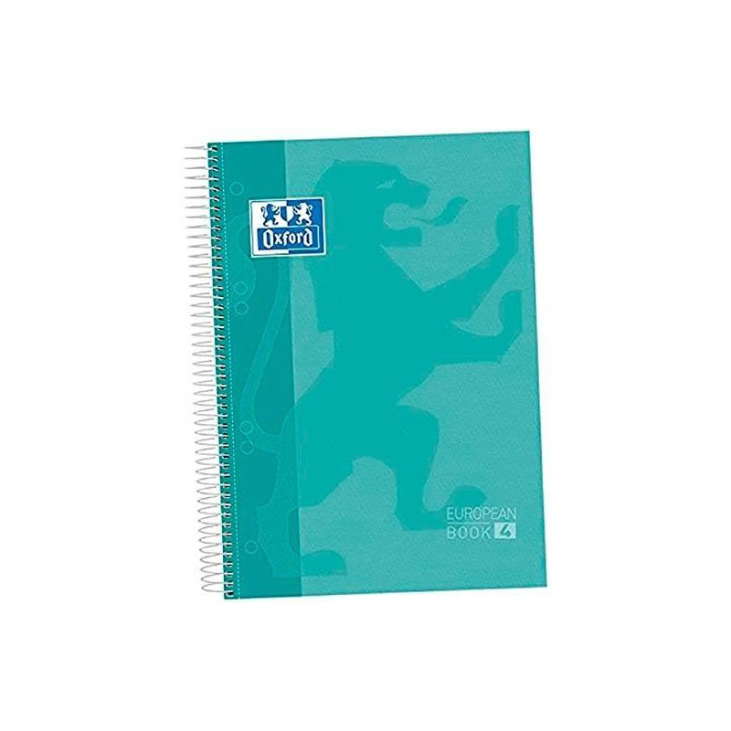 400151429 OXFORD CUADERNO CLASSIC EUROPEANBOOK 5 MICROPERFORADO 120H (50% GRATIS) A4+ 5X5 TAPA EXTRADURA ICE MINT