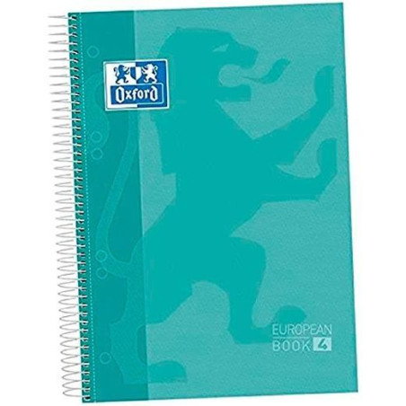 400151429 OXFORD CUADERNO CLASSIC EUROPEANBOOK 5 MICROPERFORADO 120H (50% GRATIS) A4+ 5X5 TAPA EXTRADURA ICE MINT