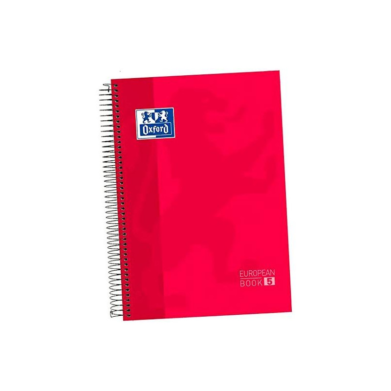 400151480 OXFORD CUADERNO CLASSIC EUROPEANBOOK 5 MICROPERFORADO 120H (50% GRATIS) A4+ 5X5 TAPA EXTRADURA ROJO