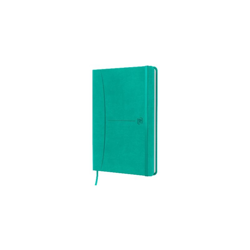 400154948 OXFORD CUADERNO COSIDO SIGNATURE 104H A5 DOTS 5X5 CIERRE C/GOMA TAPA EXTRADURA TURQUESA