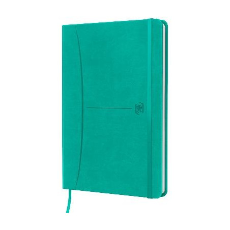 400154948 OXFORD CUADERNO COSIDO SIGNATURE 104H A5 DOTS 5X5 CIERRE C/GOMA TAPA EXTRADURA TURQUESA