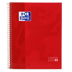 400155611 OXFORD CUADERNO CLASSIC EUROPEANBOOK 1 MICROPERFORADO 80H A5+ 5X5MM TAPA EXTRADURA ROJO