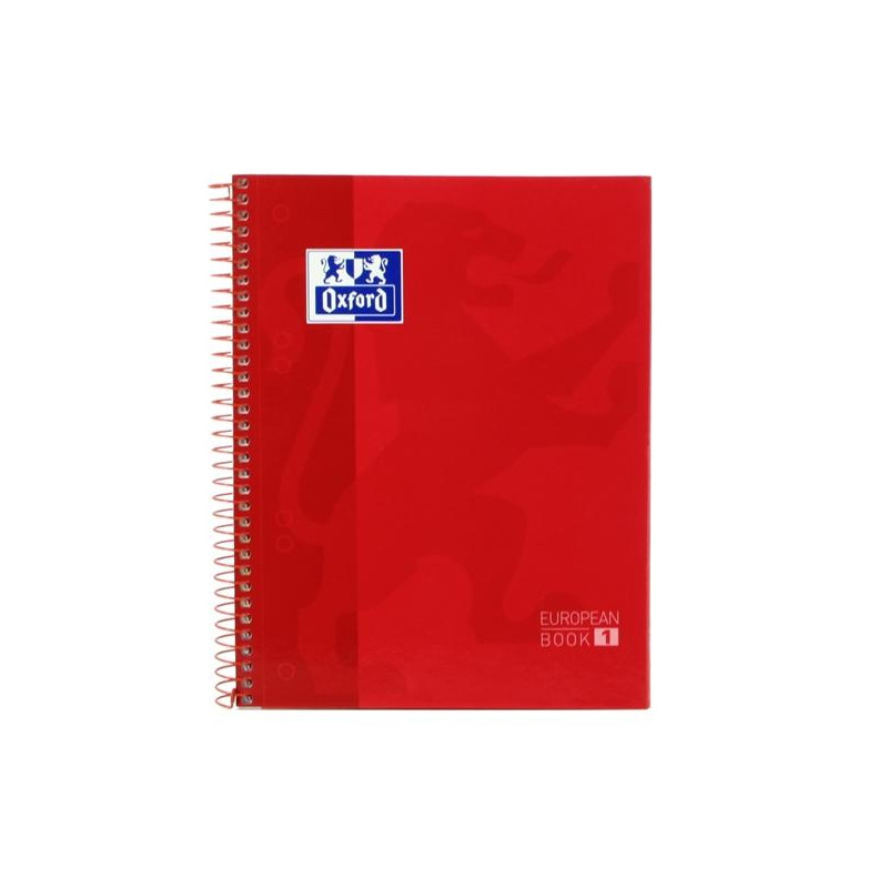 400155611 OXFORD CUADERNO CLASSIC EUROPEANBOOK 1 MICROPERFORADO 80H A5+ 5X5MM TAPA EXTRADURA ROJO