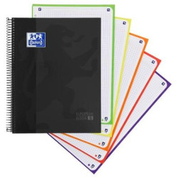 400158600 OXFORD CUADERNO CLASSIC EUROPEANBOOK 5 WRITE&ERASE 120H A4+ 5X5 MICROPERFORADO TAPA EXTRADURA NEGRO