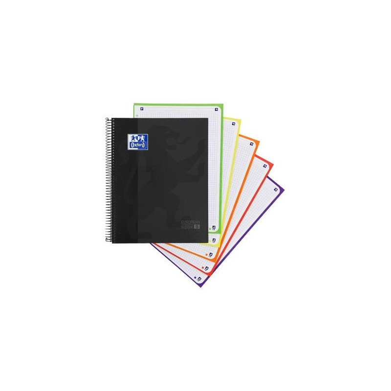 400158600 OXFORD CUADERNO CLASSIC EUROPEANBOOK 5 WRITE&ERASE 120H A4+ 5X5 MICROPERFORADO TAPA EXTRADURA NEGRO