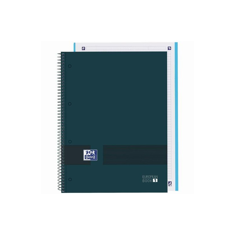 400158918 OXFORD CUADERNO &YOU EUROPEANBOOK 1 WRITE&ERASE 80H A4+ 5X5MM MICROPERFORADO TAPA EXTRADURA AZUL PETRÓLEO