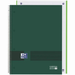 400158919 OXFORD CUADERNO &YOU EUROPEANBOOK 1 WRITE&ERASE 80H A4+ 5X5MM MICROPERFORADO TAPA EXTRADURA VERDE MILITAR