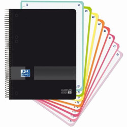 400158957 OXFORD CUADERNO LIVE&GO EUROPEANBOOK 8 MICROPERFORADO 160H A5+ 5X5MM TAPA DE PLÁSTICO NEGRO