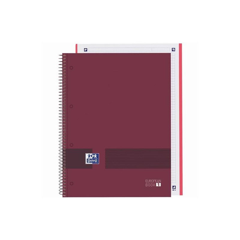 400159030 OXFORD CUADERNO &YOU EUROPEANBOOK 1 WRITE&ERASE 80H A4+ 5X5MM MICROPERFORADO TAPA EXTRADURA BURDEOS