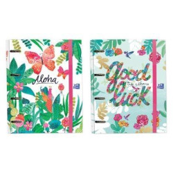 400125261 OXFORD CARPETA ANILLAS JUNGLE 4X35 EUROPEANBINDER A4+ C/RECAMBIO 100 HOJAS 90GR 5X5 SURTIDOS