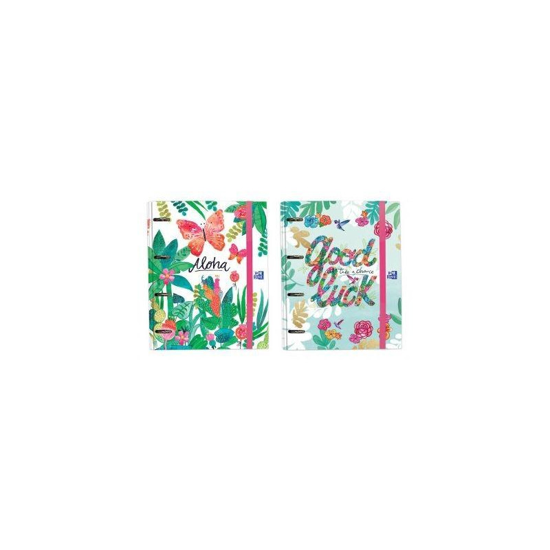 400125261 OXFORD CARPETA ANILLAS JUNGLE 4X35 EUROPEANBINDER A4+ C/RECAMBIO 100 HOJAS 90GR 5X5 SURTIDOS