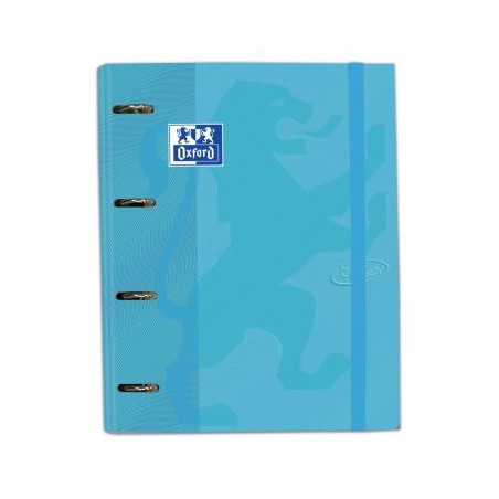 400127152 OXFORD CARPETA ANILLAS 4 X 35MM TOUCH EUROPEANBINDER C/RECAMBIO 100H A4+ 5X5 T/EXTRADURA AZUL PASTEL