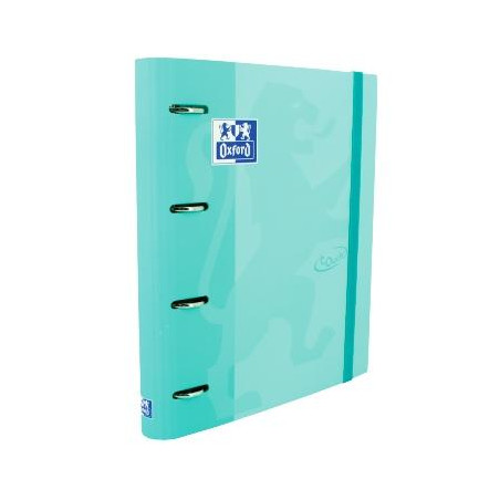 400127153 OXFORD CARPETA ANILLAS 4 X 35MMTOUCH EUROPEANBINDER C/RECAMBIO 100H A4+ 5X5 T/ESTRADURA ICE MINT PASTEL