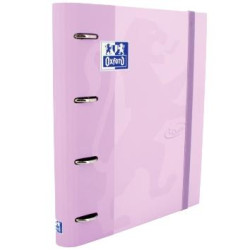 400127155 OXFORD CARPETA ANILLAS 4 X 35MM TOUCH EUROPEANBINDER C/RECAMBIO 100H A4+ 5X5 T/EXTRADURA MALVA PASTEL