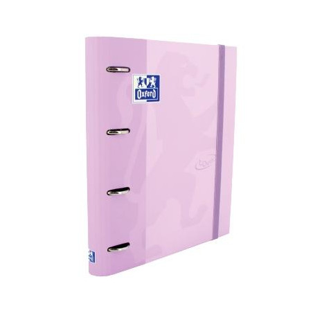 400127155 OXFORD CARPETA ANILLAS 4 X 35MM TOUCH EUROPEANBINDER C/RECAMBIO 100H A4+ 5X5 T/EXTRADURA MALVA PASTEL