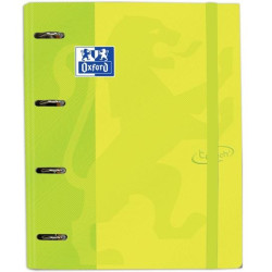 400136662 OXFORD CARPETA ANILLAS 4 X 35MM TOUCH EUROPEANBINDER C/RECAMBIO 100H A4+ 5X5 TAPA EXTRADURA LIMA