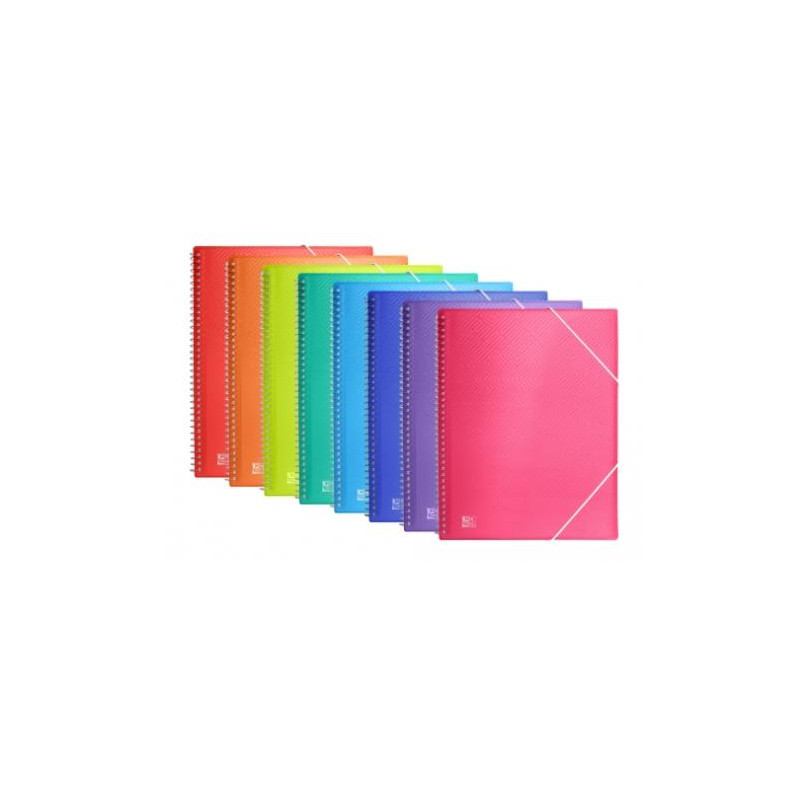 400147013 OXFORD CARPETA CON 30 FUNDAS CRISTAL ESPIRAL CON GOMAS URBAN PP COLORES SURTIDOS A4 -10U-