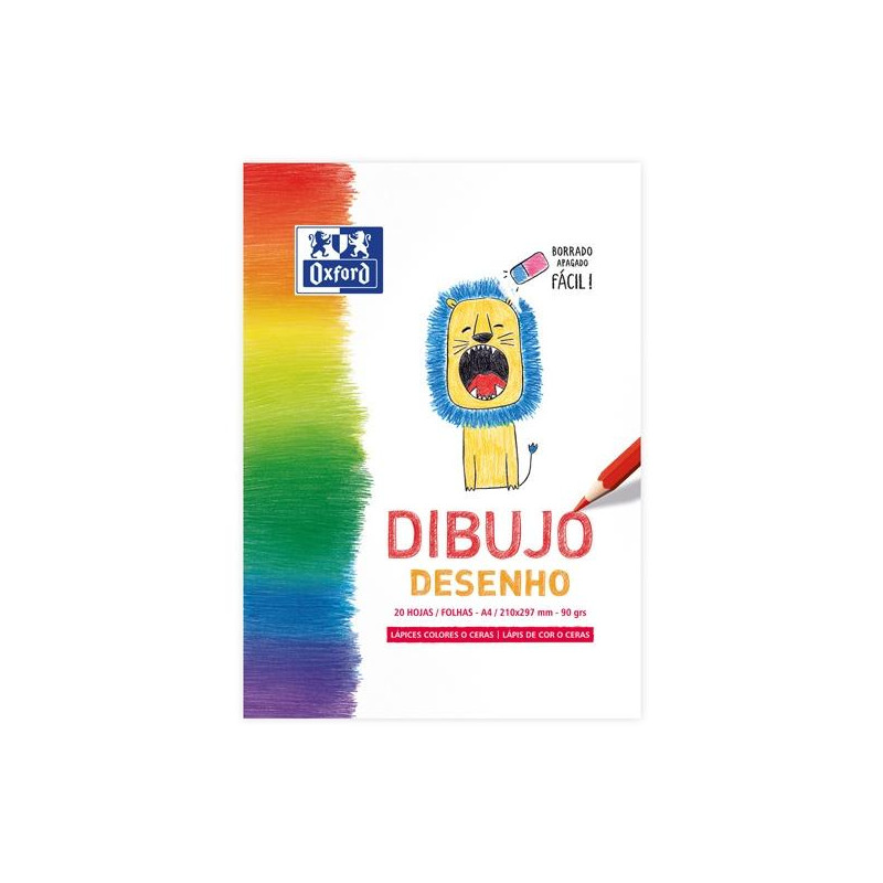 400147935 OXFORD BLOC DIBUJO INFANTIL A4 ENCOLADO 20H LISO 90GR