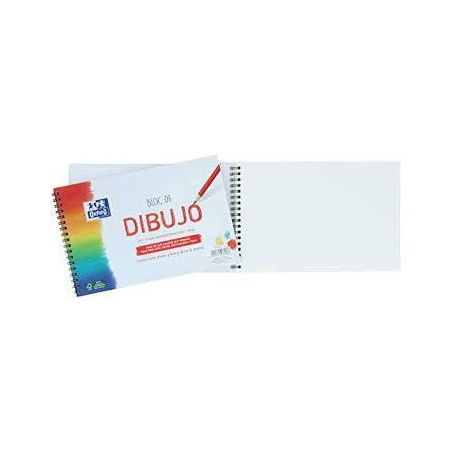 400148231 OXFORD BLOC DIBUJO ESCOLAR T/ BLANDA ESPIRAL MICROPERFORADO 20H 130GR A5+ LISO BLANCO