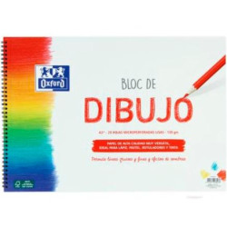 400148237 OXFORD BLOC DIBUJO ESCOLAR T/ BLANDA ESPIRAL 20H 130GR A3+ LISO BLANCO