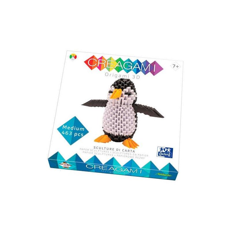 721 OXFORD ESCULTURA ORIGAMI 3D CREAGAMI PINGÜINO TAMAÑO MEDIANO NIVEL MEDIO