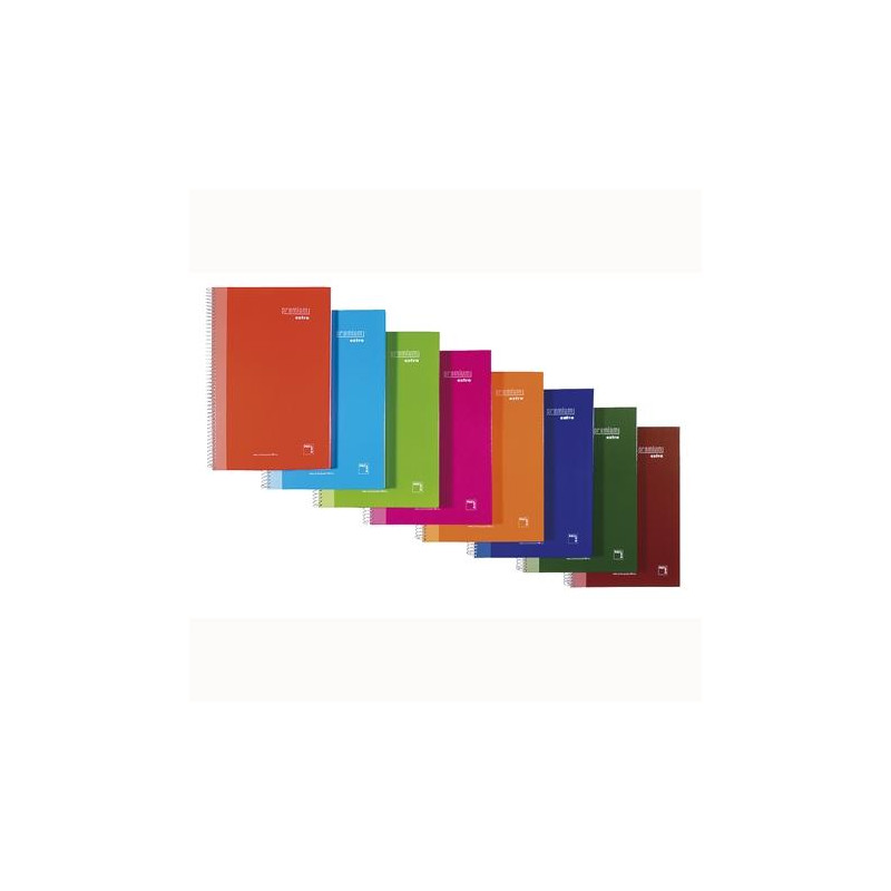 16478 PACSA CUADERNO PREMIUM EXTRA 80H FOLIO 90GR 4X4MM C/M T/EXTRADURA PACK 4 UD C/SURTIDOS