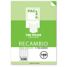 21050 PACSA RECAMBIO 100H A4 100GR 4X4MM 4 TALADROS